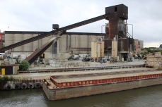A Concrete Plant with Empty Gravel Barge(Not on the island)